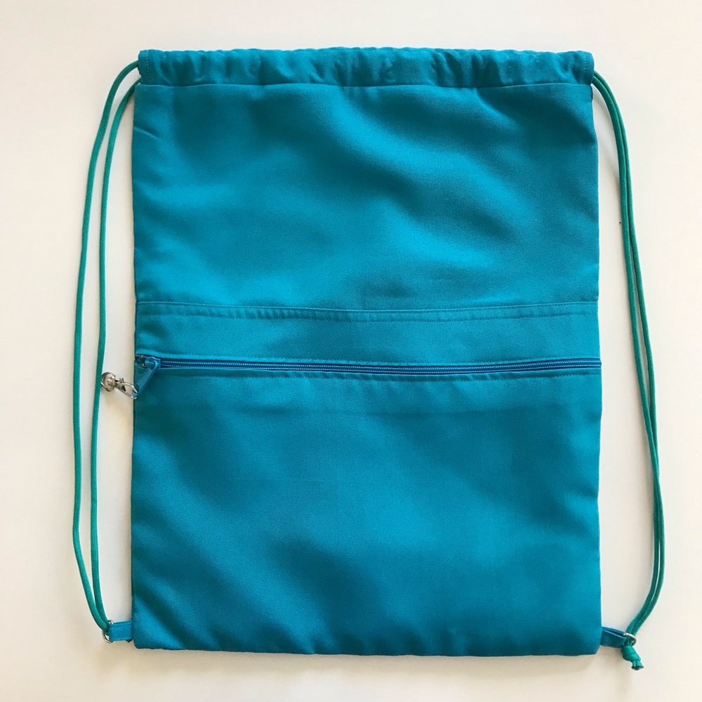 Homemade Aqua Drawstring Bag